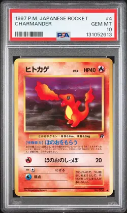 1997 POKEMON JPN ROCKET #4 CHARMANDER PSA 10 - Image 1