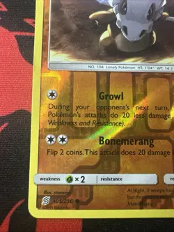 Cubone 105/236 Reverse Holo Common Unified Minds Pokemon 2019 - Image 4