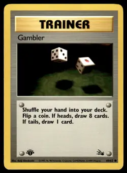 Pokemon TCG Fossil (1st Edition) #60/62 Gambler LP+ - Image 1