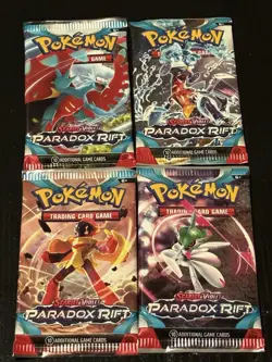 Pokemon: Paradox Rift - Booster Packs Full Art Set of 4 Sealed - Image 1