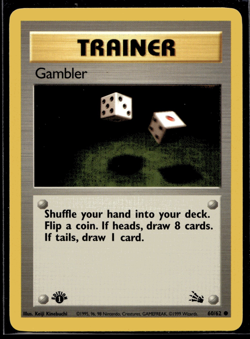 Pokemon TCG | Fossil Set | Gambler | 60/62 | NM - Image 1