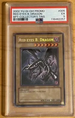 COLLECTOR'S TINS BPT-005 RED EYES BLACK DRAGON PSA 5 YUGIOH PROMO 2002 - Image 1