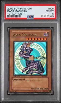 2002 YU-GI-OH! STARTER DECK: YUGI 1ST ED #006 DARK MAGICIAN PSA 6 - Image 1