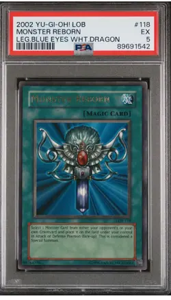 2002 Yu-Gi-Oh! LOB Monster Reborn LOB-118 Unlimited Original Print PSA 9 - Image 1