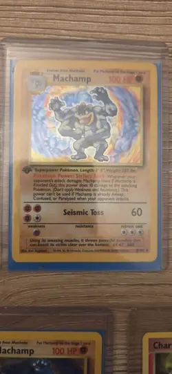 Lot Of 9 Great Quality 1999 Pokemon CARDS (2 - 1st Edition MACHAMPS) WITH CASES - Image 2