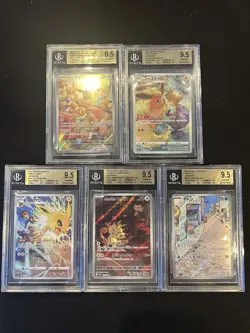 BGS 9.5 Pokemon Card 151 Japanese Ar Art Rare 5Card Set Bulk Different Types CHR - Image 1