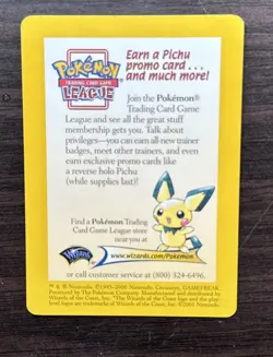 Pokemon League Advertisement Pichu Unown Neo Discovery Vintage Card - Image 1