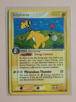 AMPHAROS 1/115 EX Unseen Forces REVERSE HOLO RH rare Pokemon TCG card - Image 1