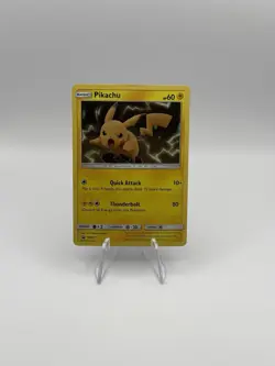 Pikachu SM227 LP -Rare Holo Pokemon Card- Black Star Promo SWIRL (M) - Image 1
