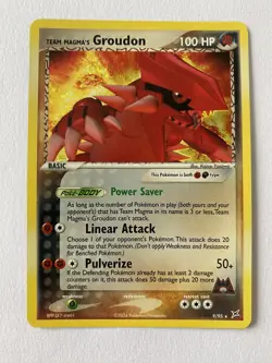 Team Magma's Groudon 9/95 - Rare Holo - Vintage 2004 - Pokemon Card - NM - 1¢ - Image 1