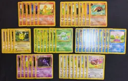 VINTAGE POKEMON 54 CARDS LOT - BASE SET, FOSSIL, JUNGLE, GYM CHALLENGE - LP-MP - Image 1