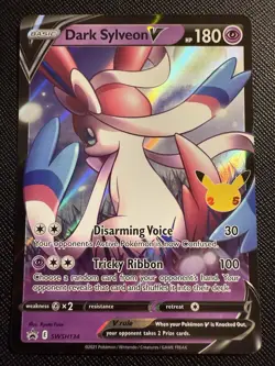 Dark Sylveon v SWSH134 Promo Card Holo-NM Condition - Image 1