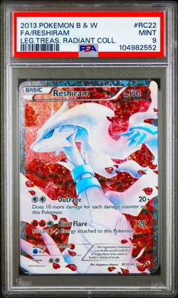 Reshiram Full Art RC22 Legendary Treasures Radiant Collection Holo Pokemon PSA 9 - Image 1