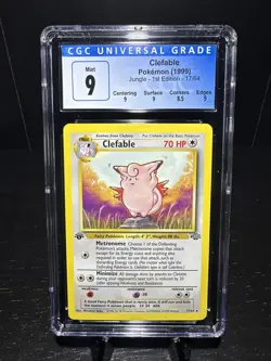 1999 Pokemon Clefable 17/64 Jungle 1st Edition CGC 9 - Image 1