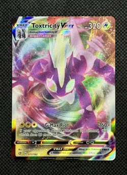 2020 Pokemon Toxtricity VMAX 071/192 Rebel Clash Full Art Holo - Image 2