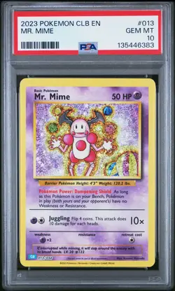 2023 POKEMON CLB-CLASSIC BLASTOISE & SUICUNE EX DECK #013 MR. MIME PSA 10 - Image 1