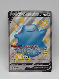 Pokemon TCG Ditto V Shining Fates SV118/SV122 Holo Shiny Rare - Image 1