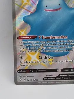 Pokemon TCG Ditto V Shining Fates SV118/SV122 Holo Shiny Rare - Image 5