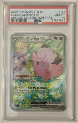 2025 POKEMON JTG EN-JOURNEY TOGETHER #184 LILLIE'S CLEFAIRY EX PSA 10 - Image 1