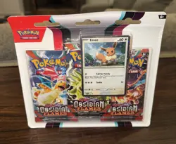 Pokemon TCG: Obsidian Flames Scarlet & Violet Eevee Blister (3) Pack New Sealed 820650853784 - Image 4