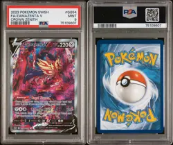 2023 POKEMON SWORD & SHIELD CROWN ZENITH #GG54 FULL ART/ZAMAZENTA V PSA 9 - Image 3