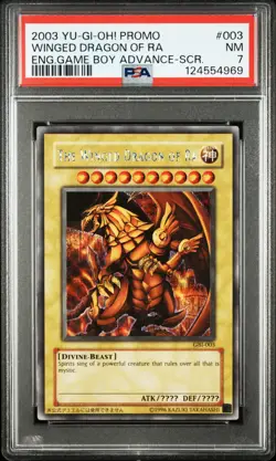 2003 YU-GI-OH! PROMO #003 THE WINGED DRAGON OF RA PSA 7 - Image 1
