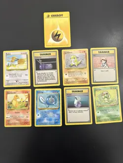 Pokemon 1999 Base Set Lot of 9 Cards No dupes Common Uncommon LP - Excellent - Image 1