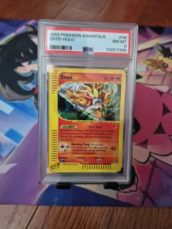 2003 Pokemon ENTEI Aquapolis HOLO Card H8 NM-MT Rare PSA 8 - Image 1
