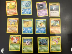 Pokemon 1999 Base Set Lot of 12 Cards No dupes Common Uncommon LP - Excellent - Image 1