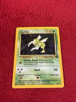 Scyther 10/64 Jungle Holo Wotc Pokemon Card 1999 Played - Image 1