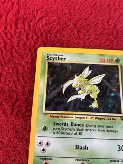 Scyther 10/64 Jungle Holo Wotc Pokemon Card 1999 Played - Image 3