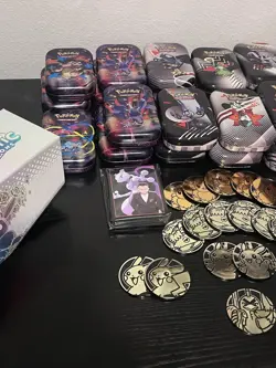Pokemon Tcg -Empty Tin Lot (26) - Hard Plastic Card Protector (21) & More - Image 3