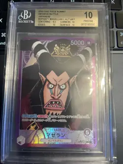 Beckett Gold Label Magellan L Leader Parallel OP02-071 One Piece Card Japanese - Image 2