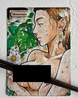 Hand Painted Altered MTG Card,Anime Girl,waifu [Excellent]FromJapan #s1 mountain - Image 2
