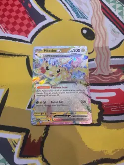 Pokemon TCG Pikachu EX Double Rare Holo Card Surging Sparks 057/191 - Image 1