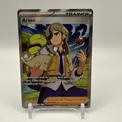 Pokemon TCG Scarlet & Violet Arven Trainer Full Art Ultra Rare Holo Card 235/198 - Image 1