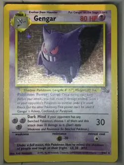 Pokemon TCG Gengar 5/62 Fossil Unlimited Holographic Card MP - Image 1
