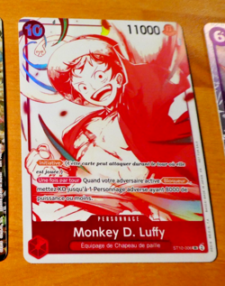 ONE PIECE FRANCAISE CARD GAME HOLO CARTEMonkey.D Luffy ST10-006 ALT FR MINT - Image 1