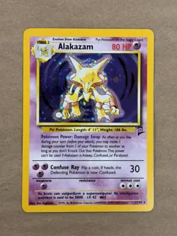 1999 Pokemon TCG Alakazam Holo Rare Card 1/130 Unlimited NM/LP+ - Image 1