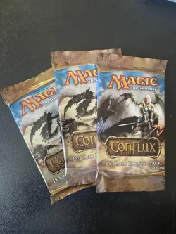 Conflux Booster Pack x 3 MtG Factory Sealed Magic The Gathering 2009 - Image 1