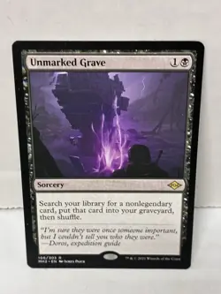 MTG Unmarked Grave Modern Horizons 2 Regular Rare #106 Magic The Gathering LP - Image 1