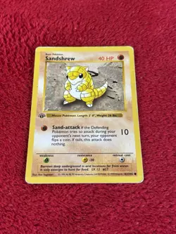 Sandshrew 062/102 Base Set (Shadowless) Regular 1st Edition Wotc Pokemon Played - Image 1