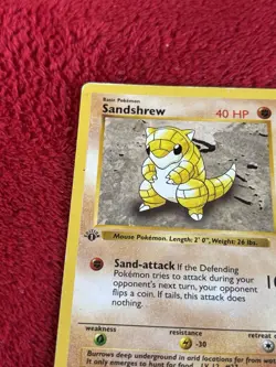 Sandshrew 062/102 Base Set (Shadowless) Regular 1st Edition Wotc Pokemon Played - Image 2