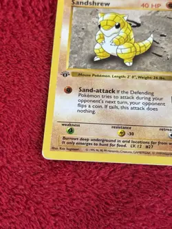 Sandshrew 062/102 Base Set (Shadowless) Regular 1st Edition Wotc Pokemon Played - Image 3