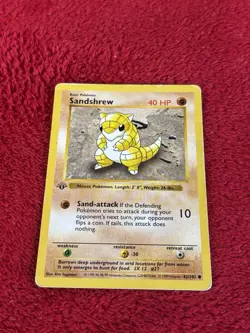 Sandshrew 062/102 Base Set (Shadowless) Regular 1st Edition Wotc Pokemon Played - Image 5