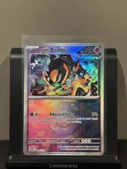 Pokemon Prismatic Evolutions Iron Boulder 046/131 (Masterball Pattern) Rare NM - Image 1