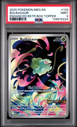 2025 POKEMON MEG EN-MEGA EVOLUTION ENHANCED BOOSTER BOX TOPPER BULBASAUR PSA 9 - Image 1