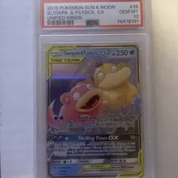 2019 Pokemon Sun&Moon Slowpoke&Psyduck GX#35 PSA 10 - Image 1