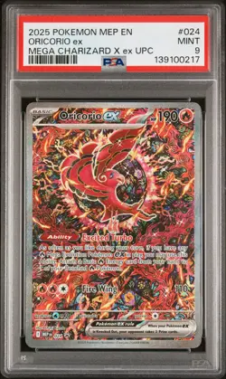 2025 POKEMON MEP PROMO CHARIZARD ULTRA-PREMIUM COLL #024 ORICORIO EX PSA 9 - Image 1