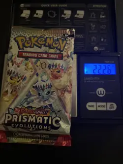 22.26g HEAVY Prismatic Evolutions Pokemon Sealed Booster Pack New - Image 1